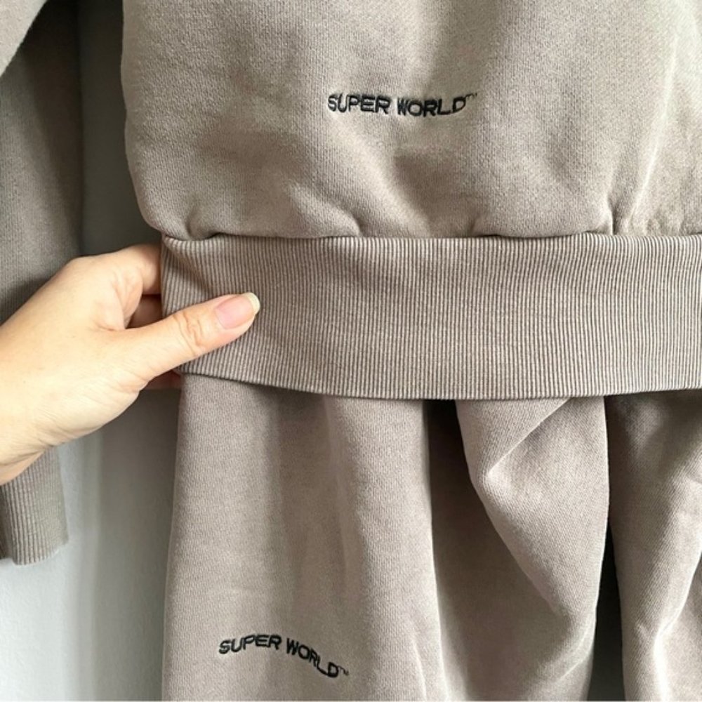 Aritzia Gd Modern Taupe Super World™ The Super™ Fleece Sweatsuit Set - S - Picture 2 of 14
